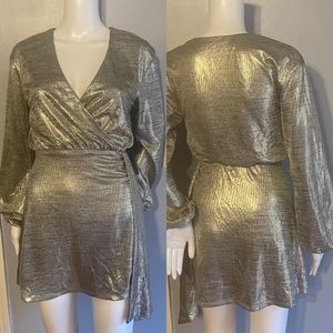 House of Harlow 1960 Revolve Metallic Mini Dress Size XXS
